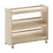 Flash Furniture Bright Beginnings Commercial Space Saving Wooden Mobile Classroom Storage Cart, 3 Angled Shelves, Locking Caster Wheels, Kid Friendly Design, Natural MK-ME13705-GG - alternate 1